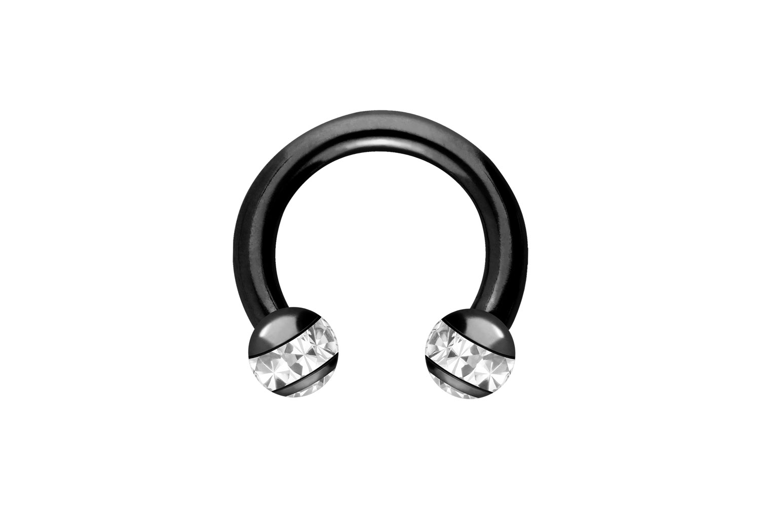 Chirurgenstahl Hufeisenring Piercing EPOXY-RING-KUGELN + KRISTALLE